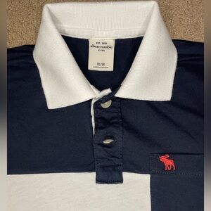 NWT Abercrombie & Fitch Kids Polo Navy Blue & white- Boys XL